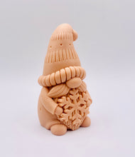 Load image into Gallery viewer, Handmade vegan soaps featuring a christmas gnome holding a snowflake in beautiful eco friendly packaging crafted with natural French clays, activated charcoal and essential oils. a eco-friendly, zero waste gift that’s cruelty-free, skin-nourishing, and perfect for gnome lovers and christmas themed gifts. small business UK