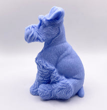 Load image into Gallery viewer, Handmade vegan soaps featuring a large schnauzer dog, in beautiful eco friendly packaging. crafted with natural French clays, activated charcoal and essential oils. a eco-friendly, zero waste gift that’s cruelty-free, skin-nourishing, the perfect gift for dog lovers and animal lovers. small business UK