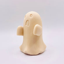 Load image into Gallery viewer, Handmade vegan soaps shaped as a cute ghost. crafted with natural French clays, activated charcoal and essential oils. a eco-friendly, zero waste gift that’s cruelty-free, skin-nourishing, and perfect for Halloween and gifting. Small Business UK