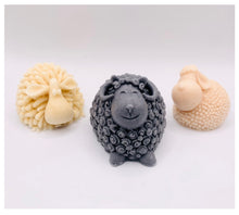 Load image into Gallery viewer, Handmade vegan soap featuring a sheep, ram and spring lamb and gift boxed in beautiful eco friendly packaging. crafted with natural French clays, activated charcoal and essential oils. a eco-friendly, zero waste gift that’s cruelty-free, skin-nourishing, and perfect for easter, sheep lovers or animal themed gifts. Small business UK