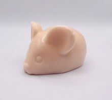 Load image into Gallery viewer, Handmade vegan soaps featuring a chunky mouse soap in beautiful eco friendly packaging. crafted with natural French clays, activated charcoal and essential oils. a eco-friendly, zero waste gift that’s cruelty-free, skin-nourishing, the perfect gift for any mouse or animal lover. UK Small Business