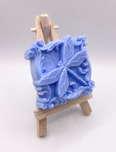 Load image into Gallery viewer, Handmade vegan soaps featuring a detailed dragonfly, in beautiful eco friendly packaging. crafted with natural French clays, activated charcoal and essential oils. a eco-friendly, zero waste gift that’s cruelty-free, skin-nourishing, the perfect gift for dragonfly lovers or for animal lovers. small business UK