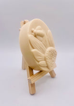 Load image into Gallery viewer, Handmade vegan soaps featuring a gorgeous bee and sunflower chunky design soap. crafted with natural French clays, activated charcoal and essential oils. a eco-friendly, zero waste gift that’s cruelty-free, skin-nourishing, and perfect for bee lovers and gifting. UK Small Business