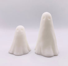Load image into Gallery viewer, Sheet Ghosts Vegan Soap  - Set of 2 - Gift Boxed Whether it's Halloween or you simply love all things ghostly, our Sheet Ghost soaps are the ideal gift for family, friends, or anyone who enjoys a good scare with their self-care!  No Tricks, Only Treats!! Our vegan Sheet Ghost soaps are free from harmful chemicals and are cruelty-free. modern gifts. handmade home style. All our soaps are made with natural clays and essential oils to gently cleanse and nourish your skin. Plus, they come in eco