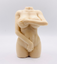 Load image into Gallery viewer, Handmade vegan soaps featuring an athletic female sculpture, packaged in beautiful eco friendly packaging. crafted with natural French clays, activated charcoal and essential oils. a eco-friendly, zero waste gift that’s cruelty-free, skin-nourishing, the perfect gift for valentines or pride gifts. small business UK