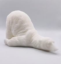 Load image into Gallery viewer, Handmade vegan soaps featuring a huge lazy polar bear with his bum up in the air. gift boxed in beautiful eco friendly packaging. crafted with natural French clays, activated charcoal and essential oils. a eco-friendly, zero waste gift that’s cruelty-free, skin-nourishing, the perfect gift for polar bear lovers, Christmas gifts or for animal lover gifts. small business UK
