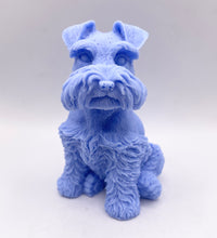 Load image into Gallery viewer, Handmade vegan soaps featuring a large schnauzer dog, in beautiful eco friendly packaging. crafted with natural French clays, activated charcoal and essential oils. a eco-friendly, zero waste gift that’s cruelty-free, skin-nourishing, the perfect gift for dog lovers and animal lovers. small business UK