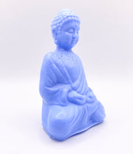 Load image into Gallery viewer, Handmade vegan soaps featuring a detailed buddha, in beautiful eco friendly packaging. crafted with natural French clays, activated charcoal and essential oils. a eco-friendly, zero waste gift that’s cruelty-free, skin-nourishing, the perfect gift for buddha lovers, or for spiritual gifts. small business UK