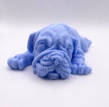 Load image into Gallery viewer, Handmade vegan soaps featuring a detailed shar pei dog design soap. crafted with natural French clays, activated charcoal and essential oils. a eco-friendly, zero waste gift thatās cruelty-free, skin-nourishing, and perfect for dog owner gifts and animal lovers. small business UK