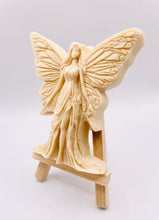 Load image into Gallery viewer, Handmade vegan soaps featuring a large detailed fairy and packed in beautiful eco friendly packaging crafted with natural French clays, activated charcoal and essential oils. a eco-friendly, zero waste gift that’s cruelty-free, skin-nourishing, and perfect for fairy lovers and whimsical themed gifts. small business UK