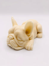 Load image into Gallery viewer, French Bulldog Gift | bulldog Frenchie gift | Frenchie dog Gift | unique dog Gift | pet gift | Sleepy French Bulldog Vegan Soap
Our sleepy French Bulldog soap is almost too cute to use — but we promise, your skin will thank you! This snoozy little pup, complete with a cute heart on his bum, is handmade with your choice of French clay and essential oil, so you get a bar that’s as unique as you are.Perfect for dog lovers, self-care enthusiasts, or anyone who just really wants an adorable bulldog in thei