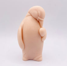 Load image into Gallery viewer, Handmade vegan soaps featuring a penguin holding a love heart packaged in beautiful eco friendly packaging crafted with natural French clays, activated charcoal and essential oils. a eco-friendly, zero waste gift that’s cruelty-free, skin-nourishing, and perfect for penguin lovers, christmas gifts and animal themed gifts. small business UK