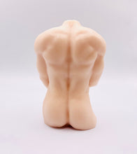 Load image into Gallery viewer, Handmade vegan soaps featuring a masculine male sculpture, packaged in beautiful eco friendly packaging. crafted with natural French clays, activated charcoal and essential oils. a eco-friendly, zero waste gift that’s cruelty-free, skin-nourishing, the perfect gift for Pride or hen party gifts. small business UK