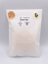 Load image into Gallery viewer, bee gift bee lover gift bee hamper eco conscious gift Queen Bee Vegan Soap *Wooden display easels are available to purchase on a separate listing This beautifully detailed ‘Queen Bee’ soap is vegan, cruelty free and available in your choice of essential oil. Wrapped in gorgeous eco-friendly packaging. All our soaps are made with natural essential oils to gently cleanse and nourish your skin. Plus, they come in eco-friendly packaging so you can feel good about your purchase and the environment