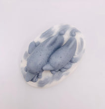 Load image into Gallery viewer, Dolphin Gift | unique dolphin Gift | Unique gift | dolphin Gift idea | Birthday gift, Christmas gift, Stocking filler, Secret Santa gift, Teacher gift, Thank you gift, Swimming Dolphins Vegan Soap Dive into a world of luxury with these playful dolphins, leaving you feeling refreshed and revitalised with every wash. Made with natural ingredients and gentle on the skin, our swimming dolphins soap is the perfect gift for anyone who loves the sea!  eco conscious gift eco friendly gift