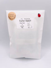 Load image into Gallery viewer, Handmade vegan soaps featuring the easter bunny with a basket full of chicks. , in beautiful eco friendly packaging. crafted with natural French clays, activated charcoal and essential oils. a eco-friendly, zero waste gift that’s cruelty-free, skin-nourishing, the perfect gift for easter and animal lovers. small business UK