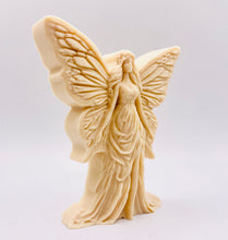 Load image into Gallery viewer, Handmade vegan soaps featuring a large detailed fairy and packed in beautiful eco friendly packaging crafted with natural French clays, activated charcoal and essential oils. a eco-friendly, zero waste gift that’s cruelty-free, skin-nourishing, and perfect for fairy lovers and whimsical themed gifts. small business UK
