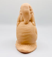 Load image into Gallery viewer, Handmade vegan soaps featuring a detailed snail with a gnome catching a ride on his back soap. crafted with natural French clays, activated charcoal and essential oils. a eco-friendly, zero waste gift that’s cruelty-free, skin-nourishing, and perfect for turtle lovers and gnome lover gifts. small business UK