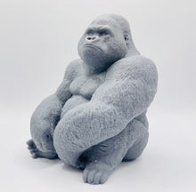 Load image into Gallery viewer, Handmade vegan soaps featuring a huge detailed gorilla soap gift boxed in beautiful eco friendly packaging crafted with natural French clays, activated charcoal and essential oils. a eco-friendly, zero waste gift that’s cruelty-free, skin-nourishing, and perfect for gorilla lovers, gifts for him and animal themed gifts. small business UK