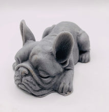 Load image into Gallery viewer, Handmade vegan soaps featuring a french bulldog dog wrapped in beautiful eco friendly packaging crafted with natural French clays, activated charcoal and essential oils. a eco-friendly, zero waste gift that’s cruelty-free, skin-nourishing, and perfect gift for frenchie owners, dog lovers and animal themed gifts. small business UK