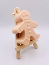 Load image into Gallery viewer, Christmas Gift | Secret Santa Gift | Stocking Filler | Father Christmas Gift | Santa Claus Gift | Christmas Tree Gift | Handmade Vegan Soap Gift | Gingerbread Man Gift | Gonk Gift | Gingerbread Man Vegan Soap. Eco conscious gifts. 
Add a touch of festivity to your bathroom with this gorgeous, chunky gingerbread man soap. Available in your choice of colour and essential oil. Vegan and cruelty free.