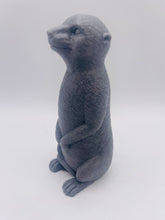 Load image into Gallery viewer, Handmade vegan soaps featuring a cheeky meerkat standing on his back legs. packaged in beautiful eco friendly packaging crafted with natural French clays, activated charcoal and essential oils. a eco-friendly, zero waste gift that’s cruelty-free, skin-nourishing, and perfect for meerkat lovers and animal themed gifts. small business UK