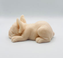 Load image into Gallery viewer, Handmade vegan soaps featuring a french bulldog dog with a cute heart on his bum wrapped in beautiful eco friendly packaging crafted with natural French clays, activated charcoal and essential oils. a eco-friendly, zero waste gift that’s cruelty-free, skin-nourishing, and perfect gift for frenchie owners, dog lovers and animal themed gifts. small business UK