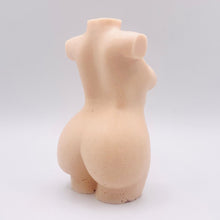 Load image into Gallery viewer, A handmade vegan soap in the shape of a curvaceous female goddess torso, featuring a detailed sculptural design, perfect for aesthetic farmhouse decor or a body-positive gift.