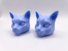 Load image into Gallery viewer, Handmade vegan Siamese cat shaped vegan soaps, set of two, beautifully gift boxed in eco friendly packaging. crafted with natural French clays, activated charcoal and essential oils. a eco-friendly, zero waste gift that’s cruelty-free, skin-nourishing, and perfect for animal lovers. Small Business UK