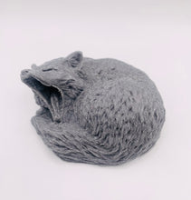 Load image into Gallery viewer, Handmade vegan soaps shaped as a yawning fox. crafted with natural French clays, activated charcoal and essential oils. a eco-friendly, zero waste gift that’s cruelty-free, skin-nourishing, and perfect for animal lovers and gifting. Small business UK