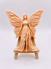 Load image into Gallery viewer, Handmade vegan soaps featuring a large detailed fairy and packed in beautiful eco friendly packaging crafted with natural French clays, activated charcoal and essential oils. a eco-friendly, zero waste gift that’s cruelty-free, skin-nourishing, and perfect for fairy lovers and whimsical themed gifts. small business UK