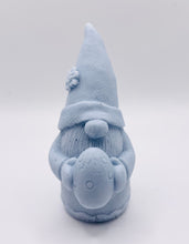Load image into Gallery viewer, Handmade vegan soaps featuring a gorgeous gnome holding his easter egg packaged in beautiful eco friendly packaging. crafted with natural French clays, activated charcoal and essential oils. a eco-friendly, zero waste gift that’s cruelty-free, skin-nourishing, the perfect gift for any easter hamper or gnome lover. UK Small Business