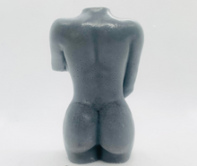 Load image into Gallery viewer, Handmade vegan soaps featuring an athletic female sculpture, packaged in beautiful eco friendly packaging. crafted with natural French clays, activated charcoal and essential oils. a eco-friendly, zero waste gift that’s cruelty-free, skin-nourishing, the perfect gift for valentines or pride gifts. small business UK