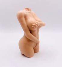 Load image into Gallery viewer, Handmade vegan soaps featuring an athletic female sculpture, packaged in beautiful eco friendly packaging. crafted with natural French clays, activated charcoal and essential oils. a eco-friendly, zero waste gift that’s cruelty-free, skin-nourishing, the perfect gift for valentines or pride gifts. small business UK