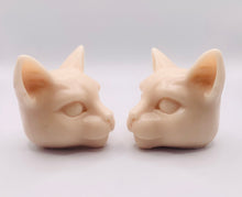 Load image into Gallery viewer, Handmade vegan Siamese cat shaped vegan soaps, set of two, beautifully gift boxed in eco friendly packaging. crafted with natural French clays, activated charcoal and essential oils. a eco-friendly, zero waste gift that’s cruelty-free, skin-nourishing, and perfect for animal lovers. Small Business UK