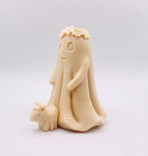 Load image into Gallery viewer, Handmade vegan soaps shaped as a cute ghost girl walking a dog. crafted with natural French clays, activated charcoal and essential oils. a eco-friendly, zero waste gift that’s cruelty-free, skin-nourishing, and perfect for Halloween and gifting. Small business UK.
zero waste gifts UK. handmade gifts UK. Handmade home style UK. BrIrish made. Handmade UK.
Modern gifts UK. Vegan soap UK.