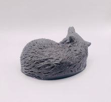 Load image into Gallery viewer, Handmade vegan soaps shaped as a yawning fox. crafted with natural French clays, activated charcoal and essential oils. a eco-friendly, zero waste gift that’s cruelty-free, skin-nourishing, and perfect for animal lovers and gifting. Small business UK