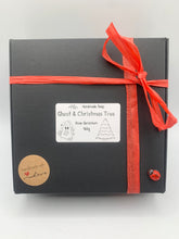 Load image into Gallery viewer, Handmade vegan soaps featuring a ghost and christmas tree gift boxed in beautiful eco friendly packaging crafted with natural French clays, activated charcoal and essential oils. a eco-friendly, zero waste gift that’s cruelty-free, skin-nourishing, and perfect for creepmas gifts and horror gifts. small business UK