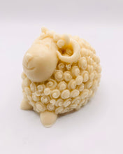 Load image into Gallery viewer, Handmade vegan soaps featuring a gorgeous detailed ram with big curls and a big smile on his face. beautiful eco friendly packaging. crafted with natural French clays, activated charcoal and essential oils. a eco-friendly, zero waste gift that’s cruelty-free, skin-nourishing, and perfect for sheep lovers and animal lovers. UK Small Business