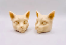 Load image into Gallery viewer, Handmade vegan Siamese cat shaped vegan soaps, set of two, beautifully gift boxed in eco friendly packaging. crafted with natural French clays, activated charcoal and essential oils. a eco-friendly, zero waste gift that’s cruelty-free, skin-nourishing, and perfect for animal lovers. Small Business UK