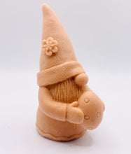 Load image into Gallery viewer, Handmade vegan soaps featuring a gorgeous gnome holding his easter egg packaged in beautiful eco friendly packaging. crafted with natural French clays, activated charcoal and essential oils. a eco-friendly, zero waste gift that’s cruelty-free, skin-nourishing, the perfect gift for any easter hamper or gnome lover. UK Small Business