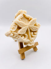 Load image into Gallery viewer, Handmade vegan soaps featuring a detailed dragonfly, in beautiful eco friendly packaging. crafted with natural French clays, activated charcoal and essential oils. a eco-friendly, zero waste gift that’s cruelty-free, skin-nourishing, the perfect gift for dragonfly lovers or for animal lovers. small business UK
