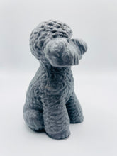 Load image into Gallery viewer, Handmade vegan soaps featuring a large detailed cockapoo dog wrapped in beautiful eco friendly packaging crafted with natural French clays, activated charcoal and essential oils. a eco-friendly, zero waste gift that’s cruelty-free, skin-nourishing, and perfect gift for cockapoo owners, dog lovers and animal themed gifts. small business UK