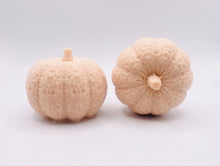 Load image into Gallery viewer, Handmade vegan soaps featuring a set of two chunky pumpkins gift boxed in beautiful eco friendly packaging crafted with natural French clays, activated charcoal and essential oils. a eco-friendly, zero waste gift that’s cruelty-free, skin-nourishing, and perfect gift for autumn lovers and halloween gifts. small business UK