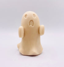 Load image into Gallery viewer, Handmade vegan soaps shaped as a cute ghost. crafted with natural French clays, activated charcoal and essential oils. a eco-friendly, zero waste gift that’s cruelty-free, skin-nourishing, and perfect for Halloween and gifting. Small Business UK