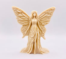 Load image into Gallery viewer, Handmade vegan soaps featuring a large detailed fairy and packed in beautiful eco friendly packaging crafted with natural French clays, activated charcoal and essential oils. a eco-friendly, zero waste gift that’s cruelty-free, skin-nourishing, and perfect for fairy lovers and whimsical themed gifts. small business UK