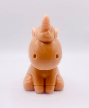 Load image into Gallery viewer, Handmade vegan soaps featuring a cute happy unicorn wrapped in beautiful eco friendly packaging. crafted with natural French clays, activated charcoal and essential oils. a eco-friendly, zero waste gift that’s cruelty-free, skin-nourishing, the perfect gift for unicorn lovers, or for animal lover gifts. small business UK
