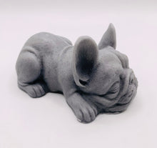 Load image into Gallery viewer, Handmade vegan soaps featuring a french bulldog dog with a cute heart on his bum wrapped in beautiful eco friendly packaging crafted with natural French clays, activated charcoal and essential oils. a eco-friendly, zero waste gift that’s cruelty-free, skin-nourishing, and perfect gift for frenchie owners, dog lovers and animal themed gifts. small business UK