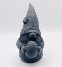 Load image into Gallery viewer, Handmade vegan soaps featuring a gorgeous gnome holding his easter egg packaged in beautiful eco friendly packaging. crafted with natural French clays, activated charcoal and essential oils. a eco-friendly, zero waste gift that’s cruelty-free, skin-nourishing, the perfect gift for any easter hamper or gnome lover. UK Small Business