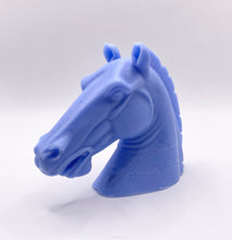Load image into Gallery viewer, Handmade vegan soaps featuring a magnificent horse head sculpture. crafted with natural French clays, activated charcoal and essential oils. a eco-friendly, zero waste gift that’s cruelty-free, skin-nourishing, and perfect for animal lovers and equestrians. Small Business UK